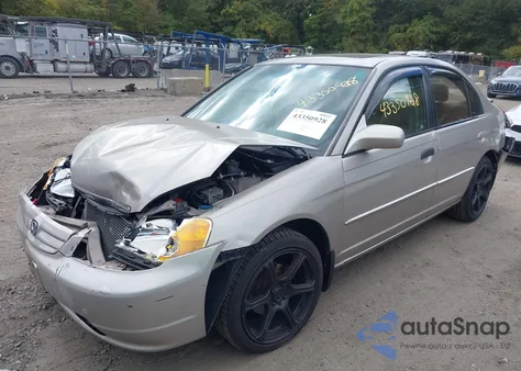 2001 Honda Civic Ex z USA, uszkodzony, nr VIN 2HGES26781H562615